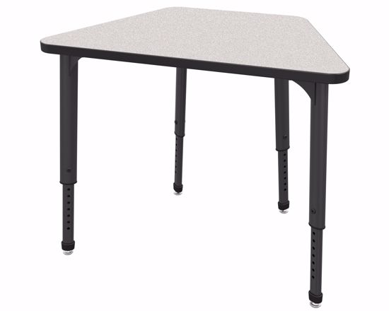 Picture of Apex Desk 36" x 23" x 19" Trapezoid Gray Nebula  / Black Edge / Black Leg