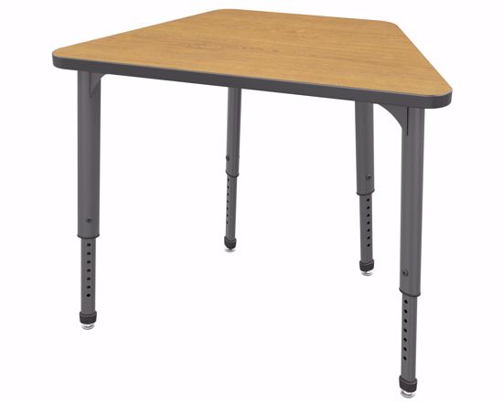 Picture of Apex Desk 36" x 23" x 19" Trapezoid Solar Oak / Gray Edge / Gray Leg