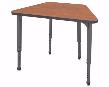 Picture of Apex Desk 36" x 23" x 19" Trapezoid Wild Cherry / Gray Edge / Gray Leg