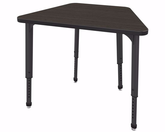 Picture of Apex Desk 36" x 23" x 19" Trapezoid Asian Night / Black Edge / Black Leg