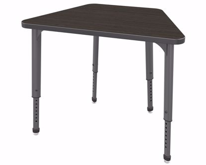 Picture of Apex Desk 36" x 23" x 19" Trapezoid Asian Night / Gray Edge / Gray Leg