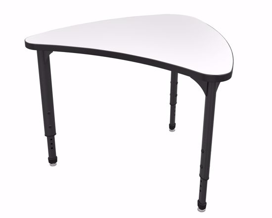 Picture of Apex Desk 21" x 38" Large Chevron Markerboard-White / Black Edge / Black Leg