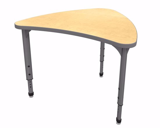 Picture of Apex Desk 21" x 38" Large Chevron Fusion Maple / Gray Edge / Gray Leg