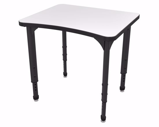 Picture of Apex Desk 24" x 28" Curve Markerboard-White / Black Edge / Black Leg