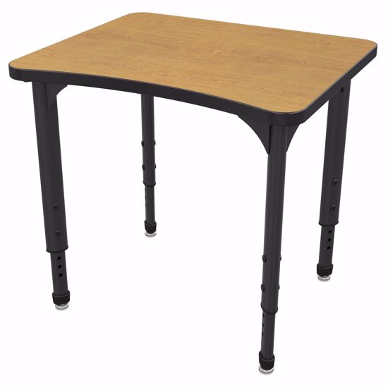 Picture of Apex Desk 24" x 28" Curve Solar Oak / Black Edge / Black Leg