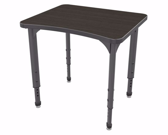 Picture of Apex Desk 24" x 28" Curve Asian Night / Gray Edge / Gray Leg