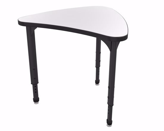 Picture of Apex Desk 25" x 31" Small Chevron Markerboard-White / Black Edge / Black Leg