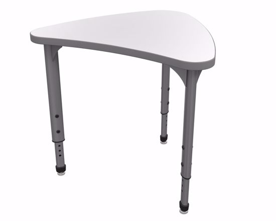 Picture of Apex Desk 25" x 31" Small Chevron Markerboard-White / Gray Edge / Gray Leg