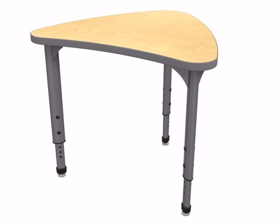 Picture of Apex Desk 25" x 31" Small Chevron Fusion Maple / Gray Edge / Gray Leg
