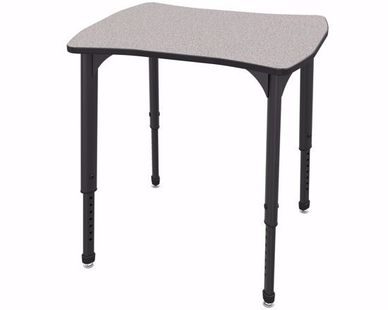 Picture of Apex Desk 24"  x 28" Dog Bone Gray Nebula  / Black Edge / Black Leg