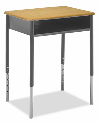 Picture of Alumni HONOR ROLL  18" x 24"  Student Desk with Metallic Base with Bookbox with Maple Hard Plastic Top