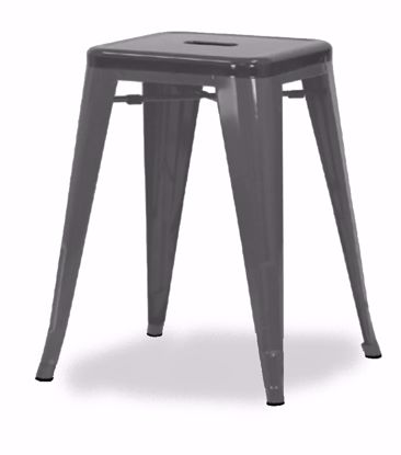 Picture of Alumni MAKERSPACE WORKS Steel Stool   18"H   Dark Gray