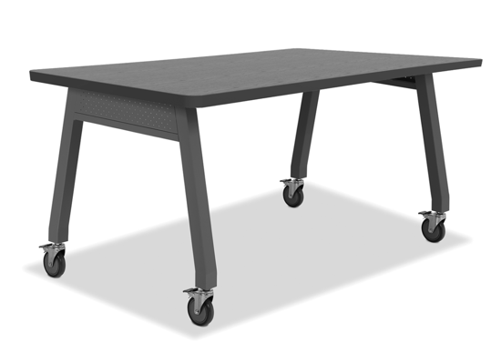 Picture of Alumni MAKERSAPCE WORKS  36 x 72"  Table  Dark Gray Base 36"H with Gray Spectrum HPL Top