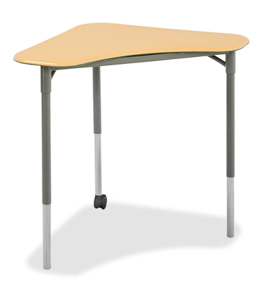 Picture of Alumni BOOMERANG Student Desk with Metallic Base with Maple Hard Plactic Top