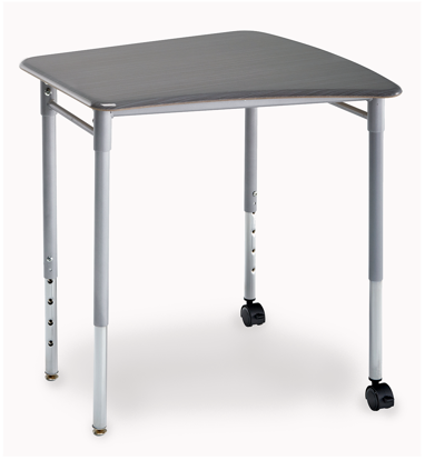 Picture of Alumni FLOW Student Desk with Metallic Base with Grey Spectrum Hard Plastic Top