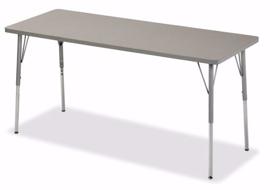 Picture of Alumni Rectangle Shap Classroom Table  Metallic Base with Grey Spectrum HPL ToP
