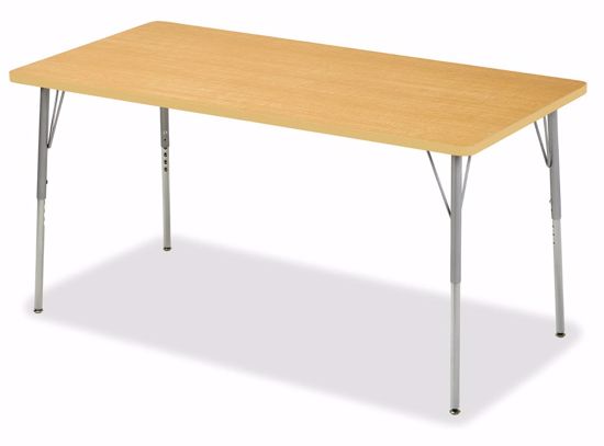 Picture of Alumni Rectangle Shape Classroom Table  Metallic Base with Maple HPL Top