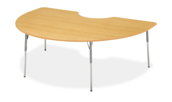Picture of Alumni Kidney Shape Classroom Table   Metallic Base with Maple HPL Top