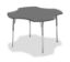 Picture of Alumni Clover Shape Classroom  Table   Metallic Base with Grey Spectrum HPL Top