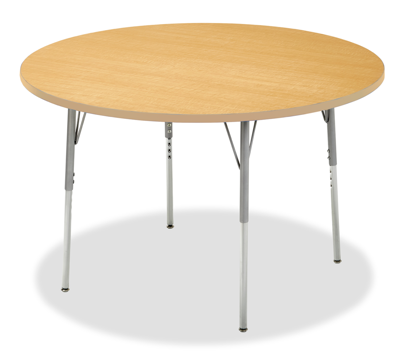 Picture of Alumni Round Shape Classroom Table  Metallic Base with Maple HPL Top