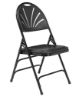 Picture of NPS® 1100 Series Deluxe Fan Back With Triple Brace Double Hinge Folding Chair, Black (Pack of 4)