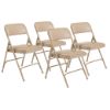 Picture of NPS® 1200 Series Premium Vinyl Upholstered Double Hinge Folding Chair, French Beige (Pack of 4)