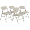 Picture of NPS® 1200 Series Premium Vinyl Upholstered Double Hinge Folding Chair, Warm Grey (Pack of 4)