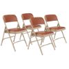 Picture of NPS® 1200 Series Premium Vinyl Upholstered Double Hinge Folding Chair, Honey Brown (Pack of 4)