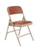 Picture of NPS® 1200 Series Premium Vinyl Upholstered Double Hinge Folding Chair, Honey Brown (Pack of 4)