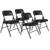 Picture of NPS® 1200 Series Premium Vinyl Upholstered Double Hinge Folding Chair, Caviar Black (Pack of 4)