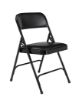 Picture of NPS® 1200 Series Premium Vinyl Upholstered Double Hinge Folding Chair, Caviar Black (Pack of 4)