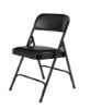 Picture of NPS® 1200 Series Premium Vinyl Upholstered Double Hinge Folding Chair, Caviar Black (Pack of 4)