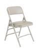 Picture of NPS® 1300 Series Premium Vinyl Upholstered Triple Brace Double Hinge Folding Chair, Warm Grey (Pack of 4)