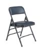 Picture of NPS® 1300 Series Premium Vinyl Upholstered Triple Brace Double Hinge Folding Chair, Dark Midnight Blue (Pack of 4)