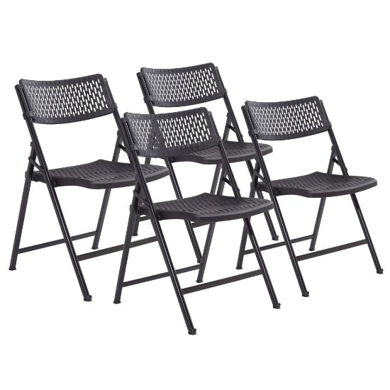 Picture of NPS® AirFlex Series Premium Polypropylene Folding Chair, Black (Pack of 4)