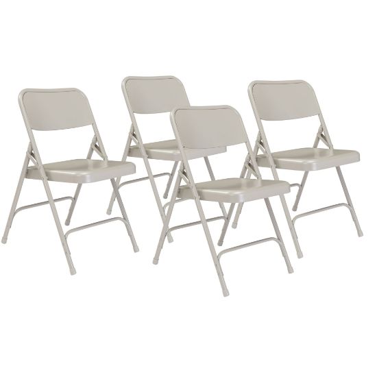 Picture of NPS® 200 Series Premium All-Steel Double Hinge Folding Chair, Grey (Pack of 4)