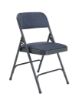 Picture of NPS® 2200 Series Deluxe Fabric Upholstered Double Hinge Premium Folding Chair, Imperial Blue Fabric/Char-Blue Frame (Pack of 4)