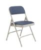 Picture of NPS® 2200 Series Deluxe Fabric Upholstered Double Hinge Premium Folding Chair, Imperial Blue Fabric/Grey Frame (Pack of 4)