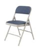 Picture of NPS® 2200 Series Deluxe Fabric Upholstered Double Hinge Premium Folding Chair, Imperial Blue Fabric/Grey Frame (Pack of 4)