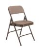 Picture of NPS® 2200 Series Deluxe Fabric Upholstered Double Hinge Premium Folding Chair, Russet Walnut (Pack of 4)