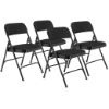 Picture of NPS® 2200 Series Deluxe Fabric Upholstered  Double Hinge Premium Folding Chair, Midnight Black (Pack of 4)