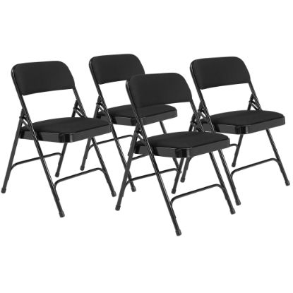 Picture of NPS® 2200 Series Deluxe Fabric Upholstered  Double Hinge Premium Folding Chair, Midnight Black (Pack of 4)