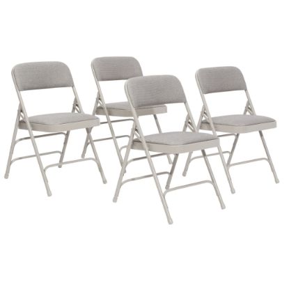 Picture of NPS® 2300 Series Deluxe Fabric Upholstered Triple Brace Double Hinge Premium Folding Chair, Greystone (Pack of 4)