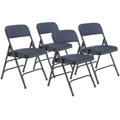 Picture of NPS® 2300 Series Deluxe Fabric Upholstered Triple Brace Double Hinge Premium Folding Chair, Imperial Blue (Pack of 4)