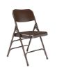 Picture of NPS® 300 Series Deluxe All-Steel Triple Brace Double Hinge Folding Chair, Brown (Pack of 4)