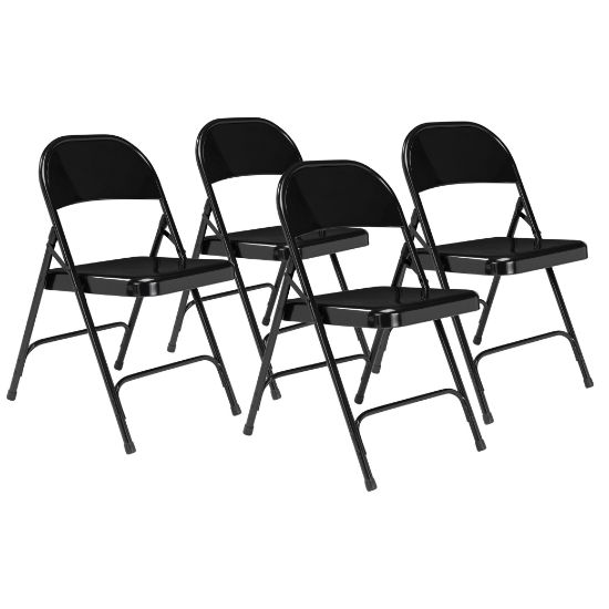 Picture of NPS® 50 Series All-Steel Folding Chair, Black (Pack of 4)