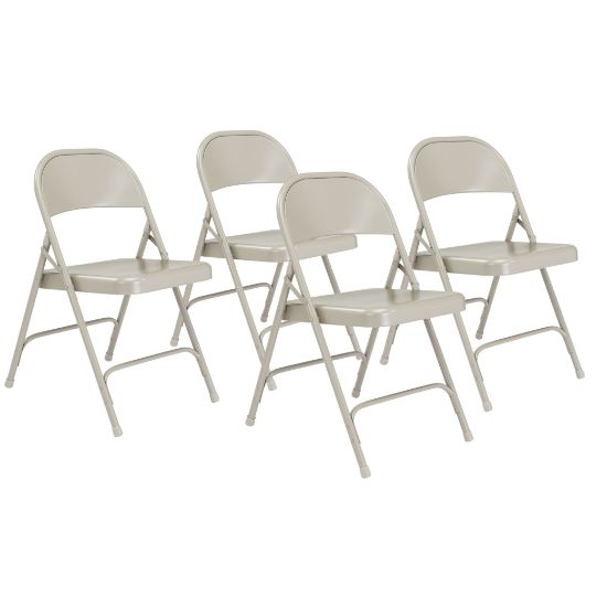 Picture of NPS® 50 Series All-Steel Folding Chair, Grey (Pack of 4)
