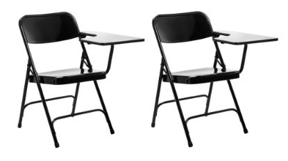 Picture of NPS® 5200 Series Tablet Arm Folding Chair, Left Arm, Black (Pack of 2)