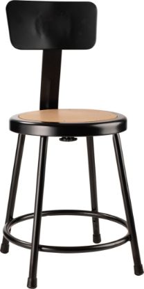 Picture of NPS® 18"Heavy Duty Steel Stool With Backrest, Black