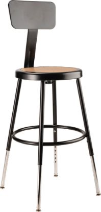 Picture of NPS® 18.5"-26.5" Height Adjustable Heavy Duty Steel Stool With Backrest, Black